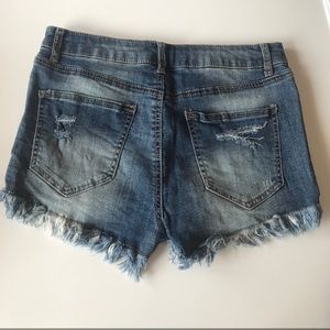 High waisted jean shorts.